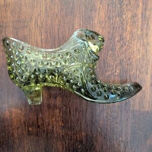 Vintage Fenton Hobnail Glass Shoe Figurine EUC